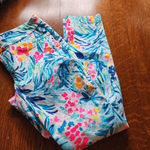 Lilly Pulitzer Kelly Skinny Ankle Pant Size 2 Serene Blue Tippy Top Stretch Posh